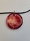 Handcrafted Red, Yellow, Orange, and White 1.25" Circle Pendant Necklace or Keychain product 1